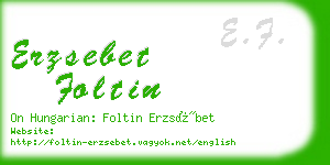 erzsebet foltin business card